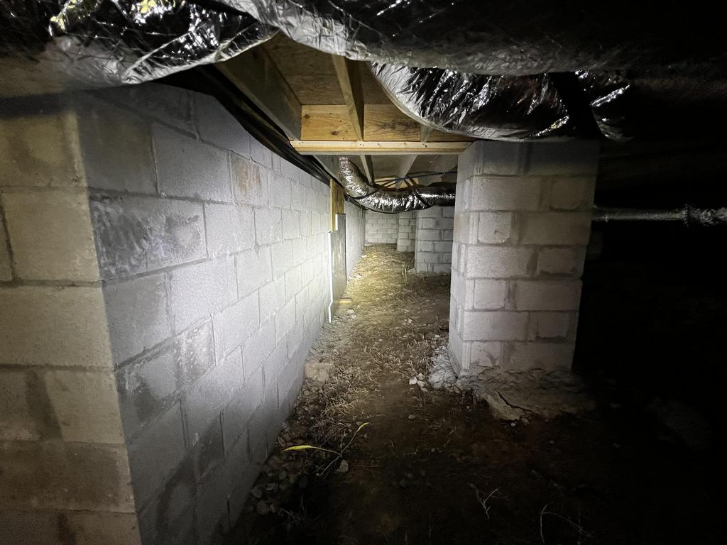 Crawl space encapsulation barrier installation — after
